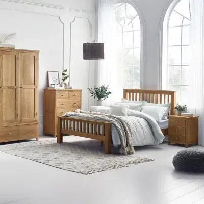 Mallory Slatted Bed Frame - Oak