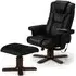 Malmo Recliner Chair with Footstool - Black, Faux Leather