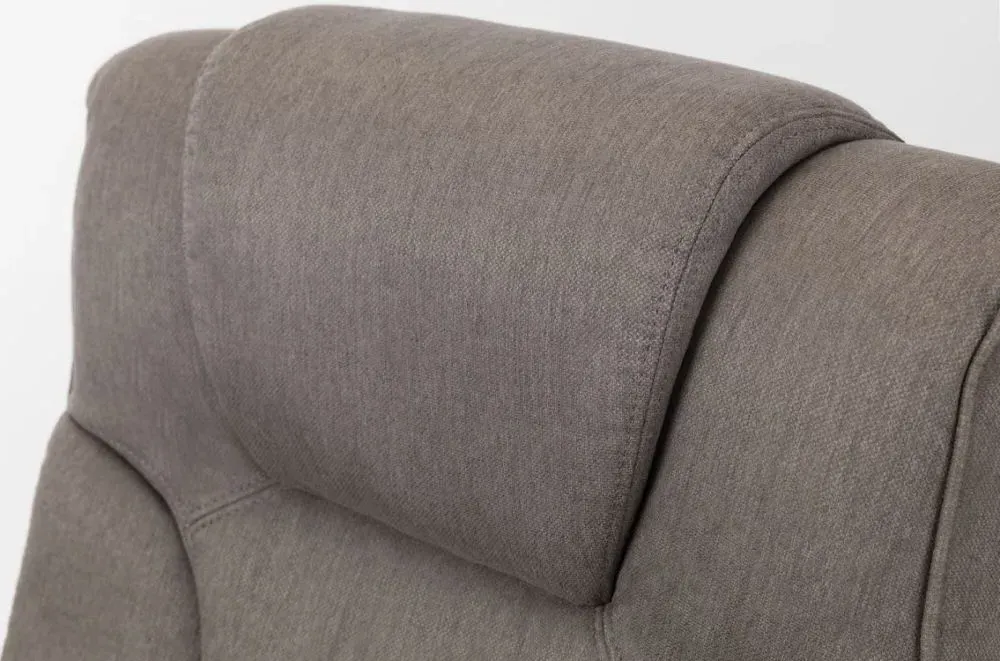 Malmo Swivel Recliner Chair with Footstool - Grey, Fabric