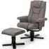 Malmo Swivel Recliner Chair with Footstool - Grey, Fabric