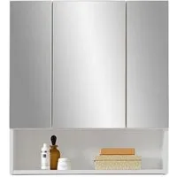 Mandy 3 Door Mirrored Cabinet - White, High Gloss