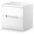 Manhattan 2 Drawer Bedside Cabinet - White, High Gloss