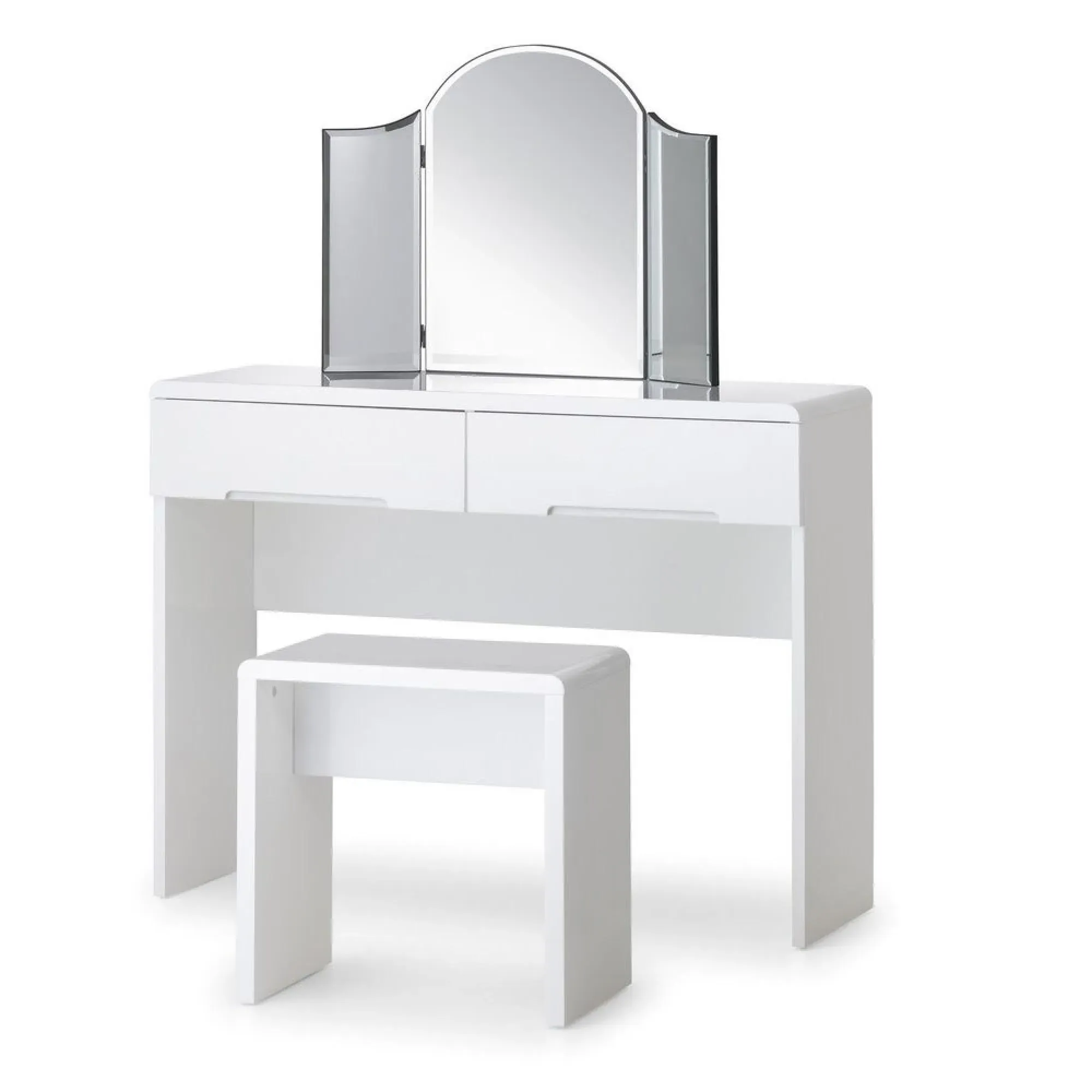 Manhattan 2 Drawer Dressing Table - White, High Gloss