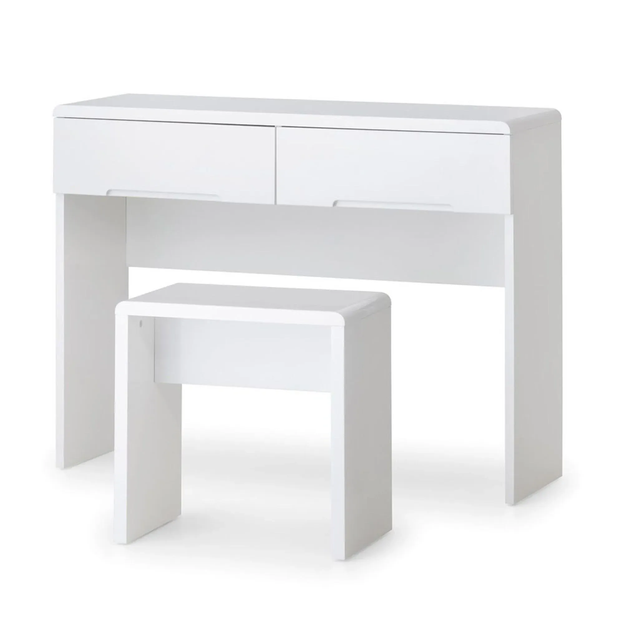 Manhattan 2 Drawer Dressing Table - White, High Gloss