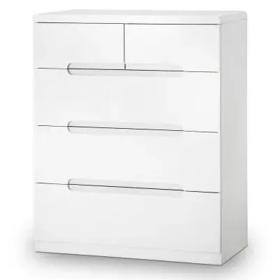 Manhattan 3+2 Drawer Chest - White High Gloss image