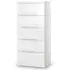 Manhattan 5 Drawer Narrow Chest - White, High Gloss
