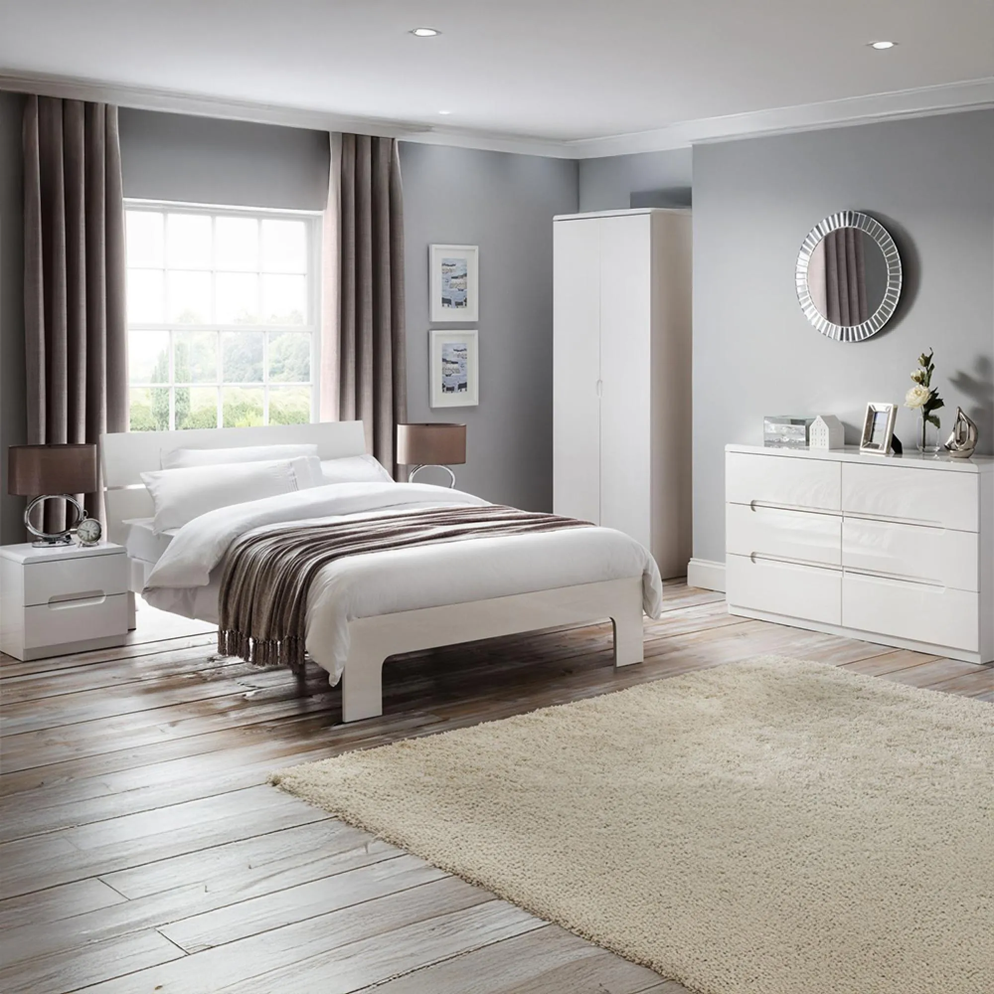 Manhattan 6 Drawer Wide Chest - White