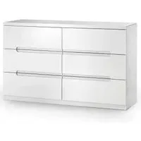 Manhattan 6 Drawer Wide Chest - White