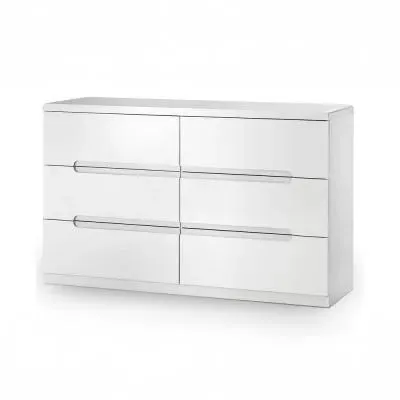 Manhattan 6 Drawer Wide Chest - White