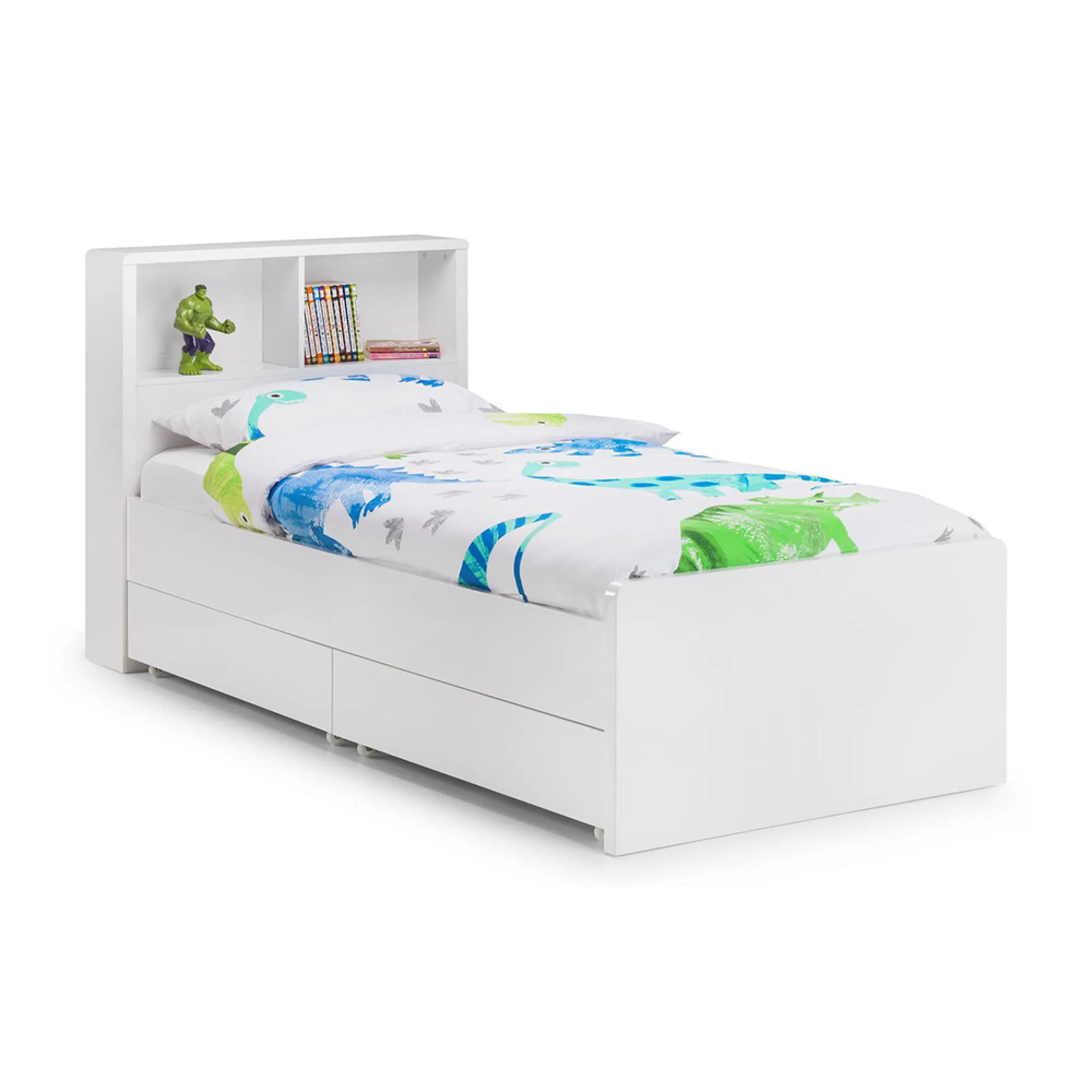 Manhattan Bookcase Bed - White, High Gloss