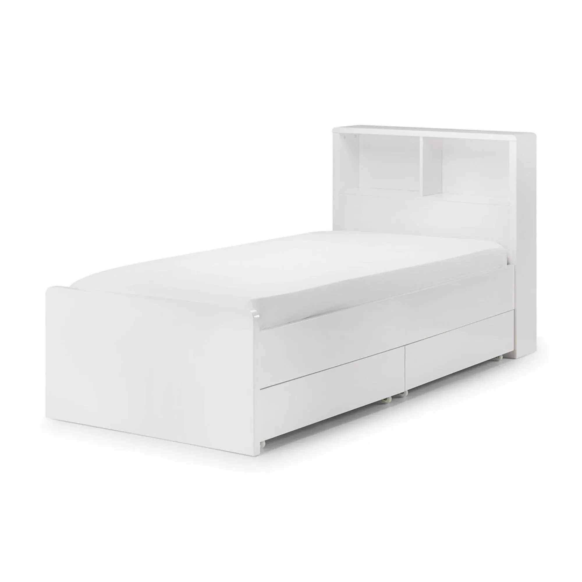 Manhattan Bookcase Bed - White, High Gloss