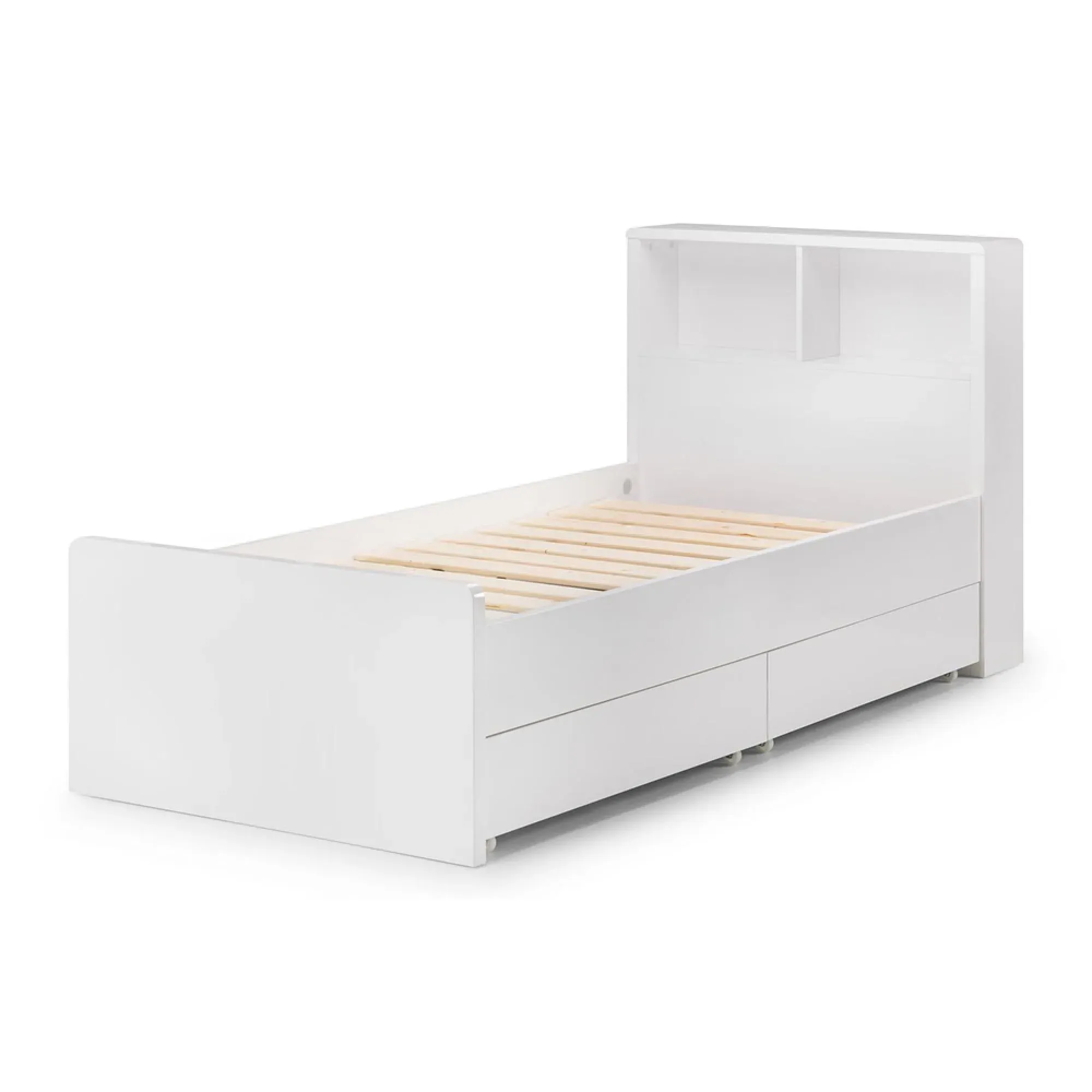 Manhattan Bookcase Bed - White, High Gloss