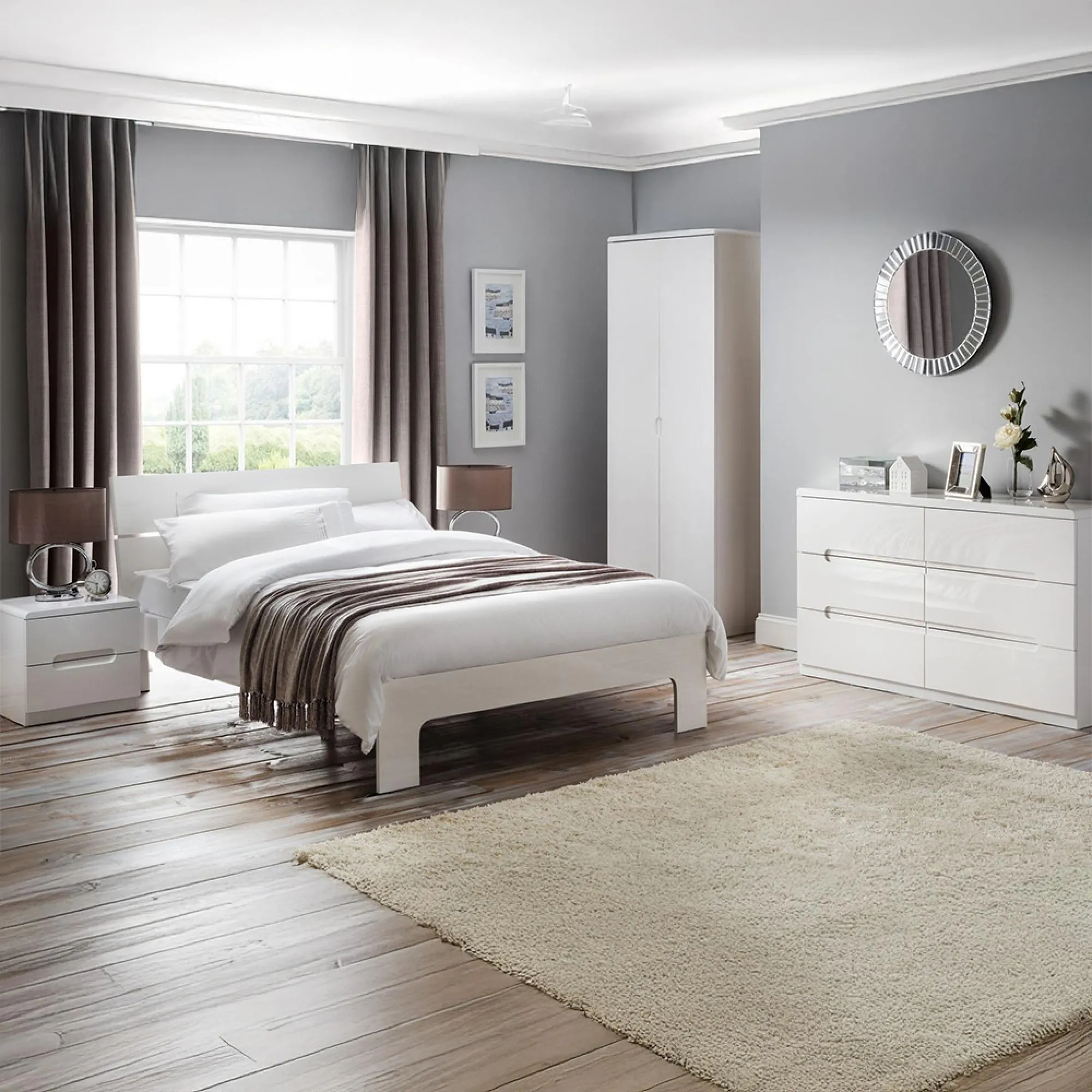 Manhattan Dressing Stool - White, High Gloss