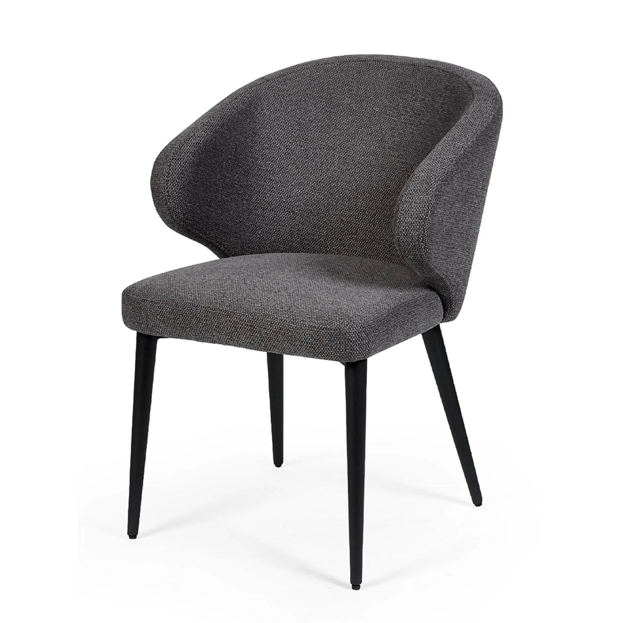 Marcus Curved Dining Chairs Set of 2 - Mid Grey, Fabric