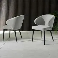 Marcus Dining Chair Set of 2 - Light Grey, Fabric