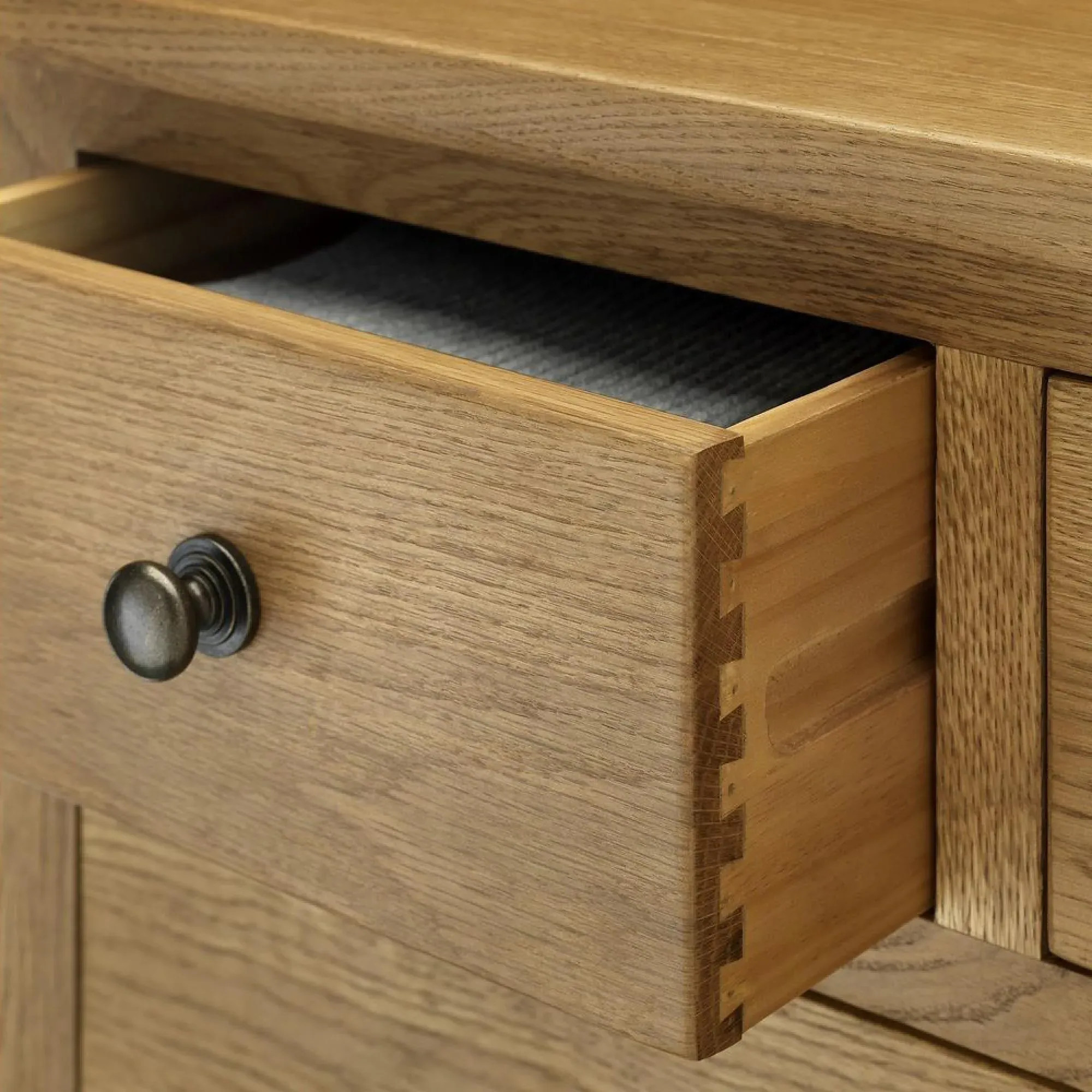 Marlborough 1 Drawer Bedside Cabinet - Waxed, Oak