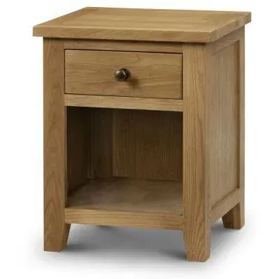 Marlborough 1 Drawer Bedside Cabinet - Waxed, Oak