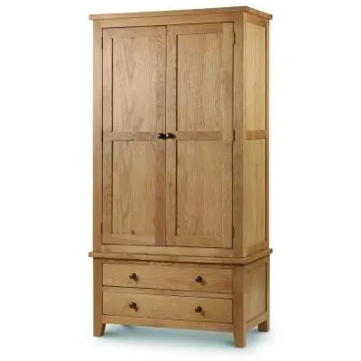 Marlborough 2 Door 2 Drawer Double Wardrobe - Waxed, Oak image