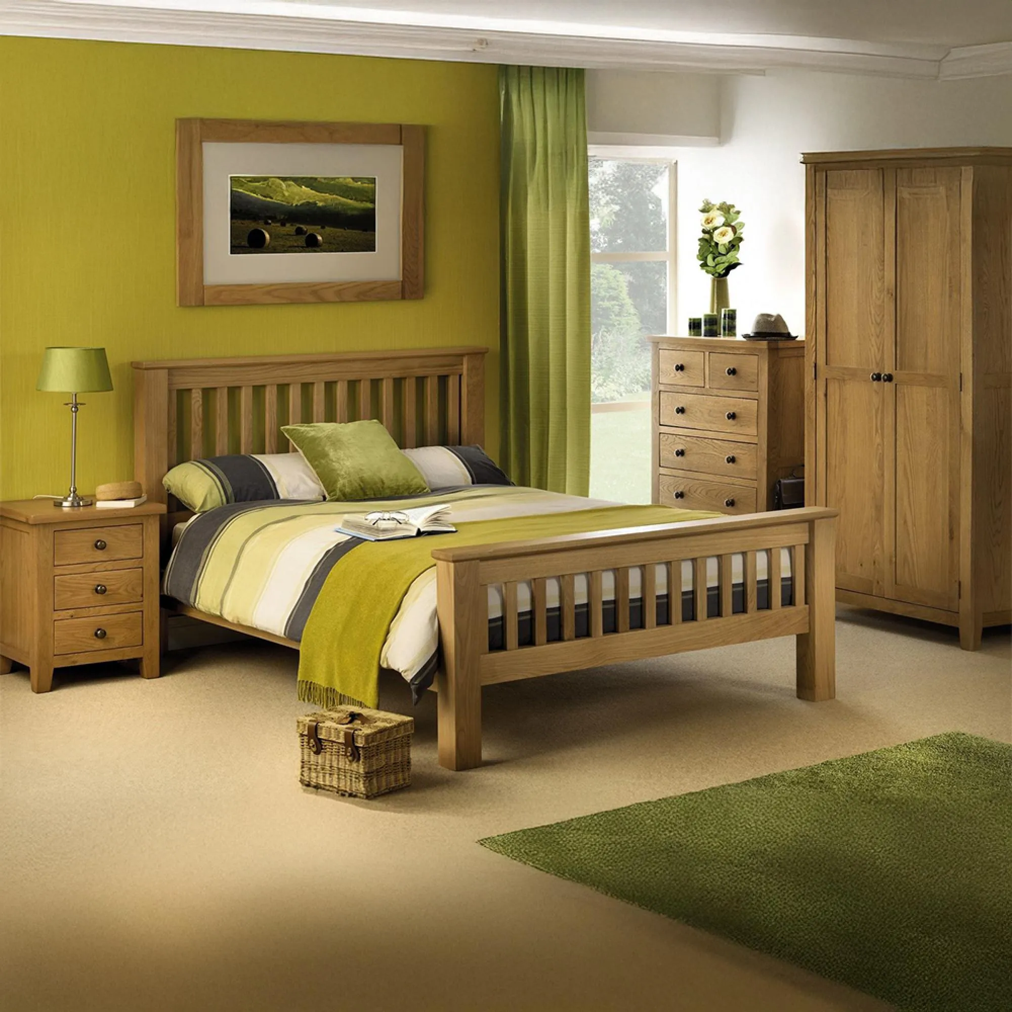 Marlborough 3 Drawer Bedside Cabinet - Oak