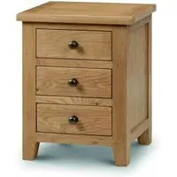 Marlborough 3 Drawer Bedside Cabinet - Oak