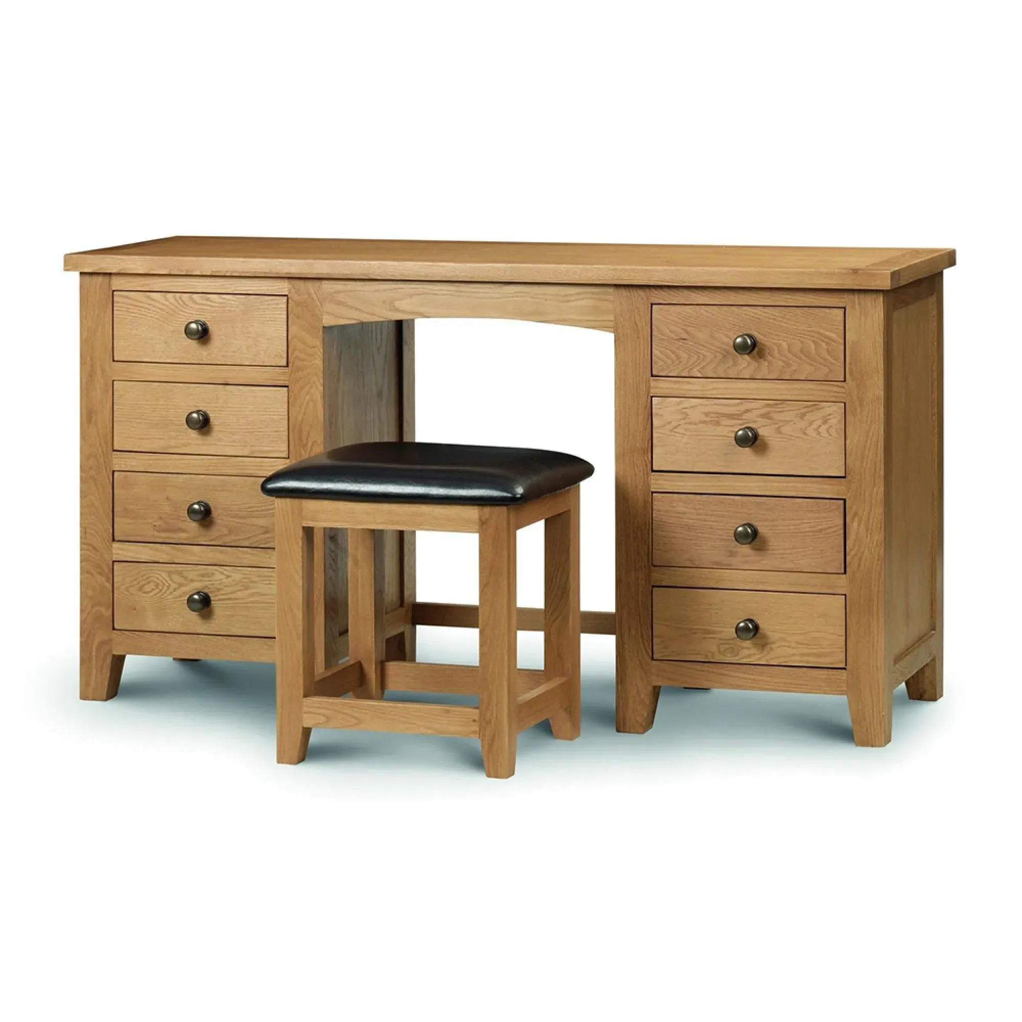 Marlborough Padded Dressing Stool - Waxed, Oak