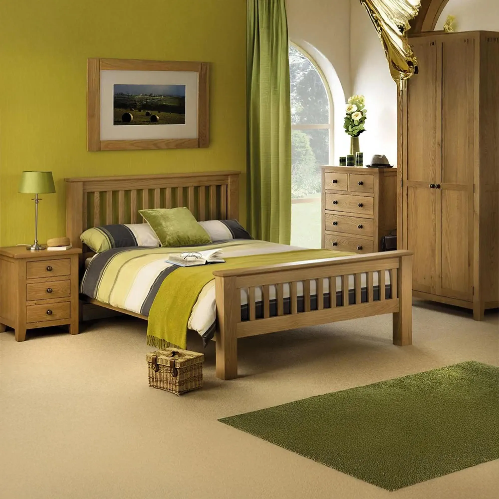 Marlborough Rectangular Wall Mirror - Oak