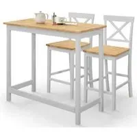 Marlow Bar Set with 2 Stools - Grey, Oak