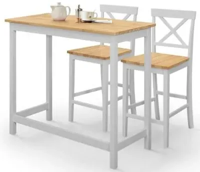 Marlow Bar Set with 2 Stools - Grey, Oak image