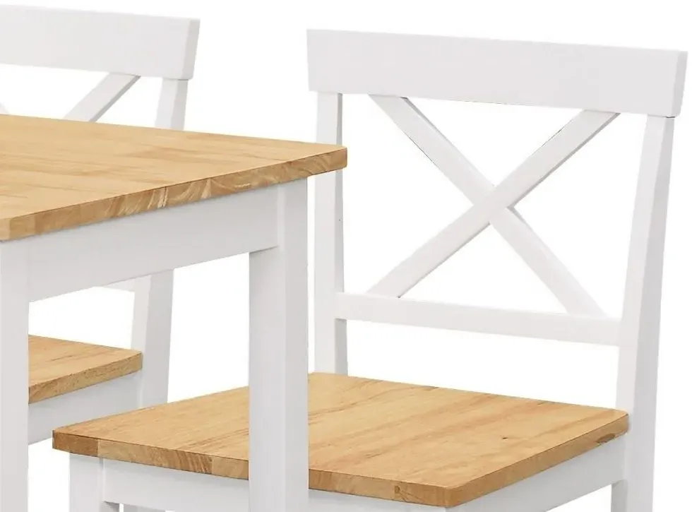 Marlow Bar Set with 2 Stools - Ivory, Light Oak