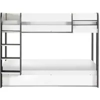 Mars Bunk Bed - Charcoal Oak, White Fabric