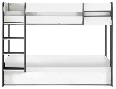 Mars Bunk Bed - Charcoal Oak, White Fabric image