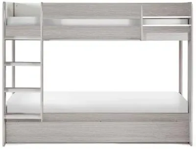Mars Bunk Bed - Grey Oak, White Fabric