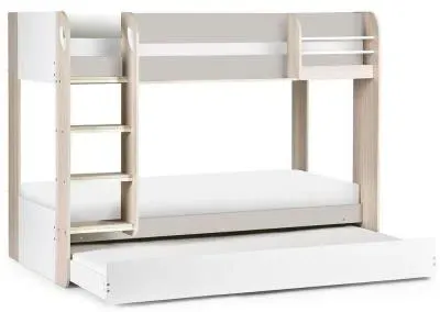 Mars Bunk Bed - Taupe, White Fabric