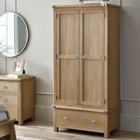 Memphis 2 Door Wardrobe with Drawer - Limed Oak