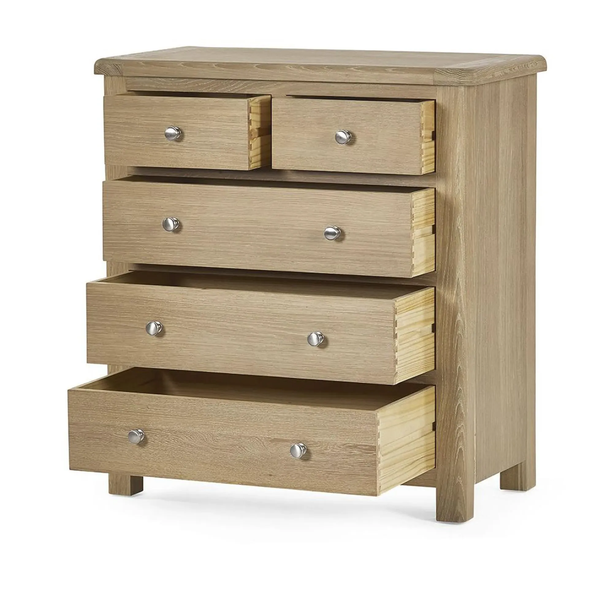 Memphis 3+2 Drawer Chest - Limed Oak