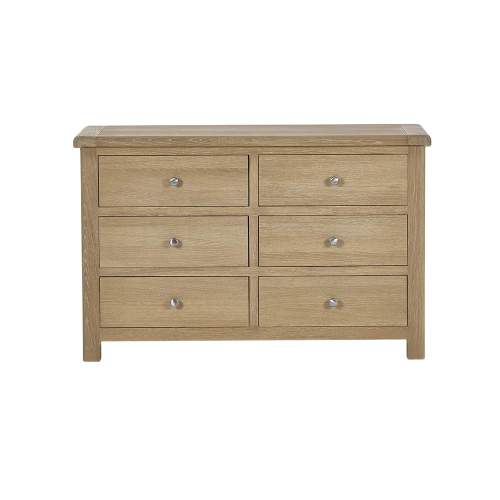 Memphis 6 Drawer Wide Chest - Limed Oak