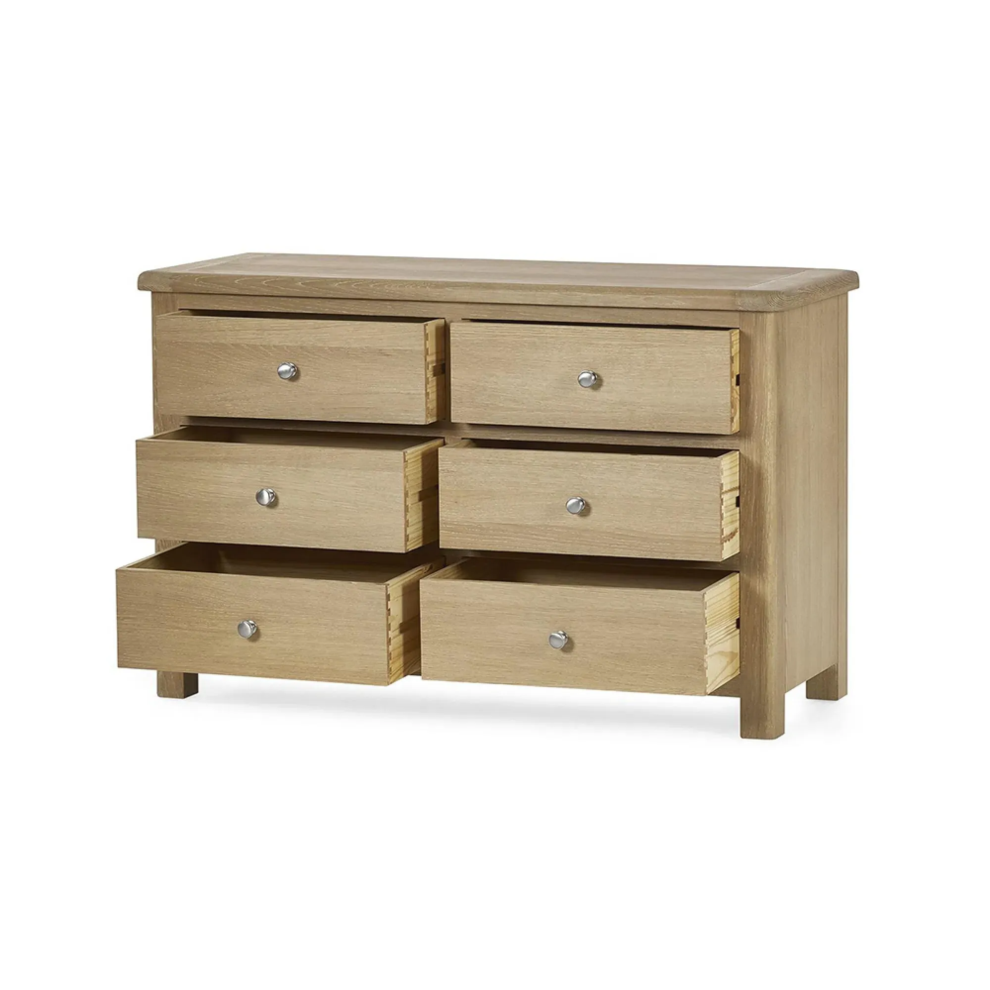 Memphis 6 Drawer Wide Chest - Limed Oak