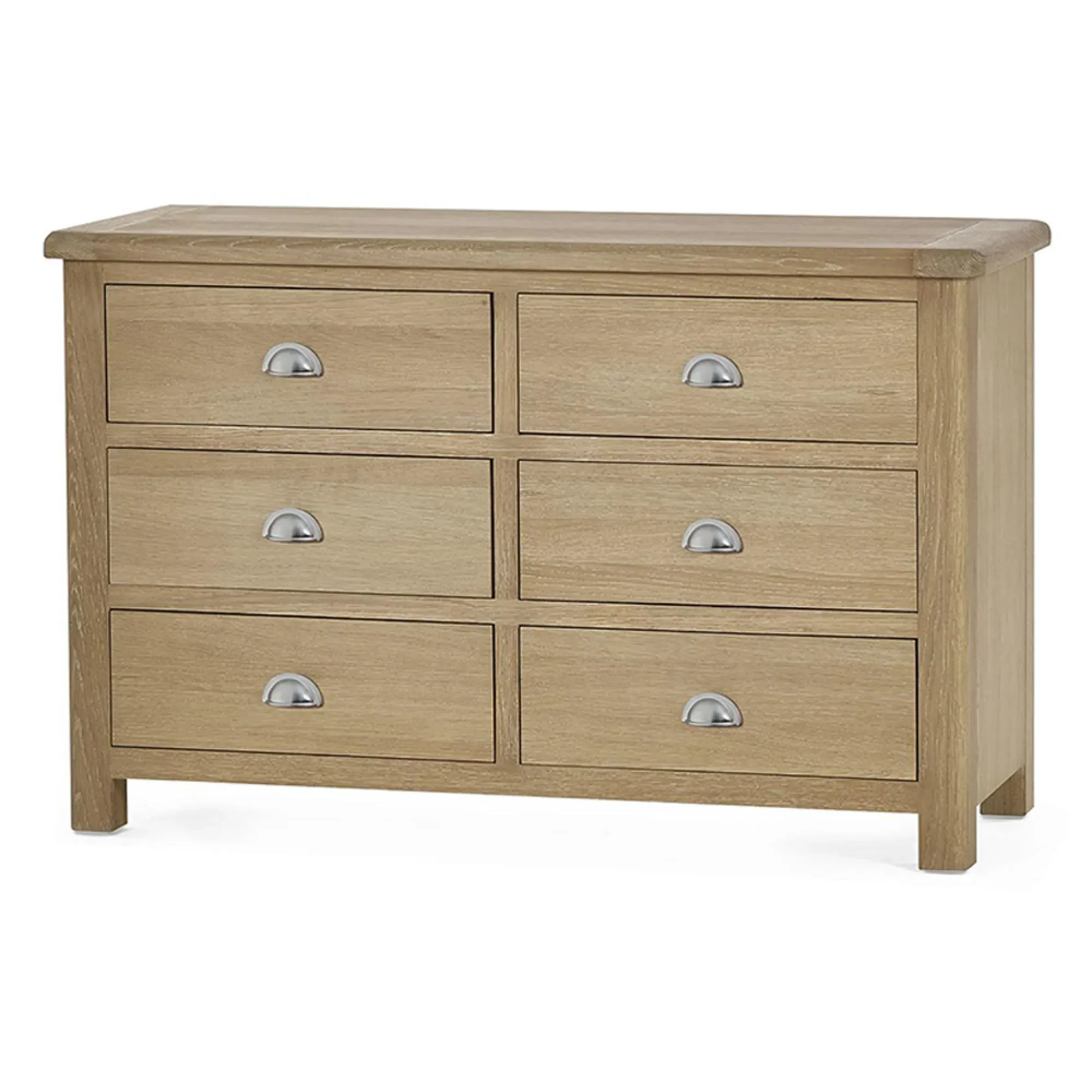 Memphis 6 Drawer Wide Chest - Limed Oak