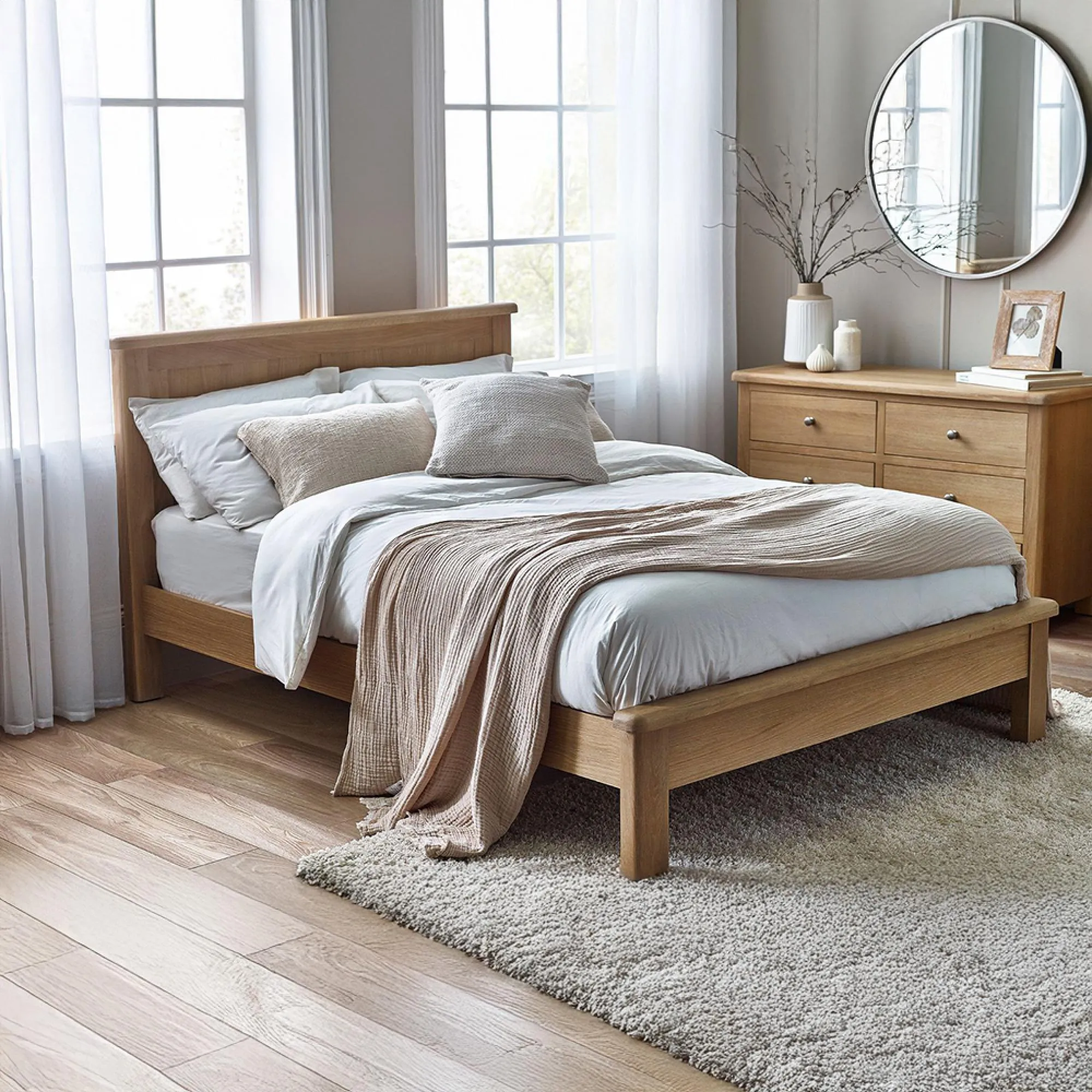 Memphis Bed Frame - Limed Oak