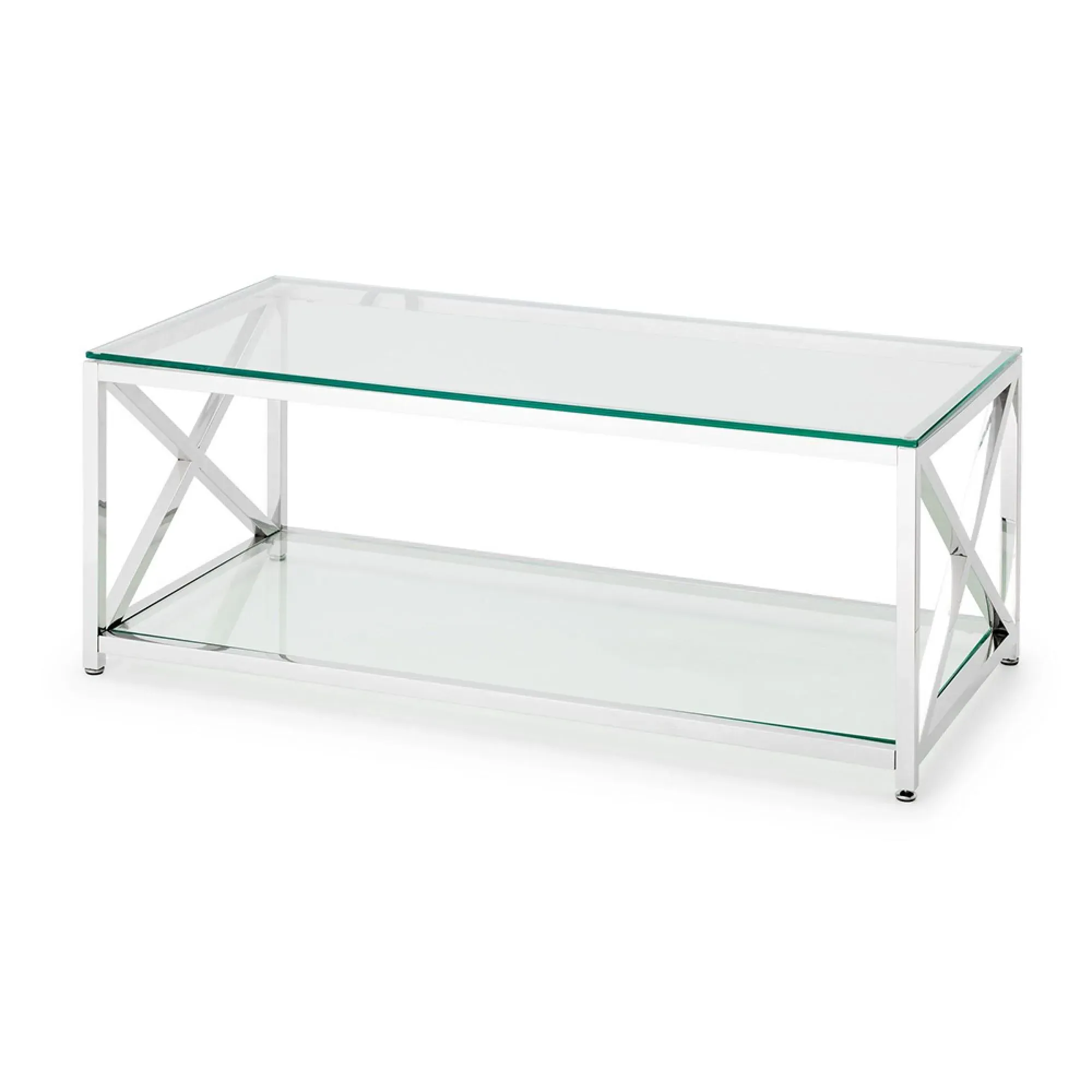 Miami 120cm Coffee Table - Chrome, Glass