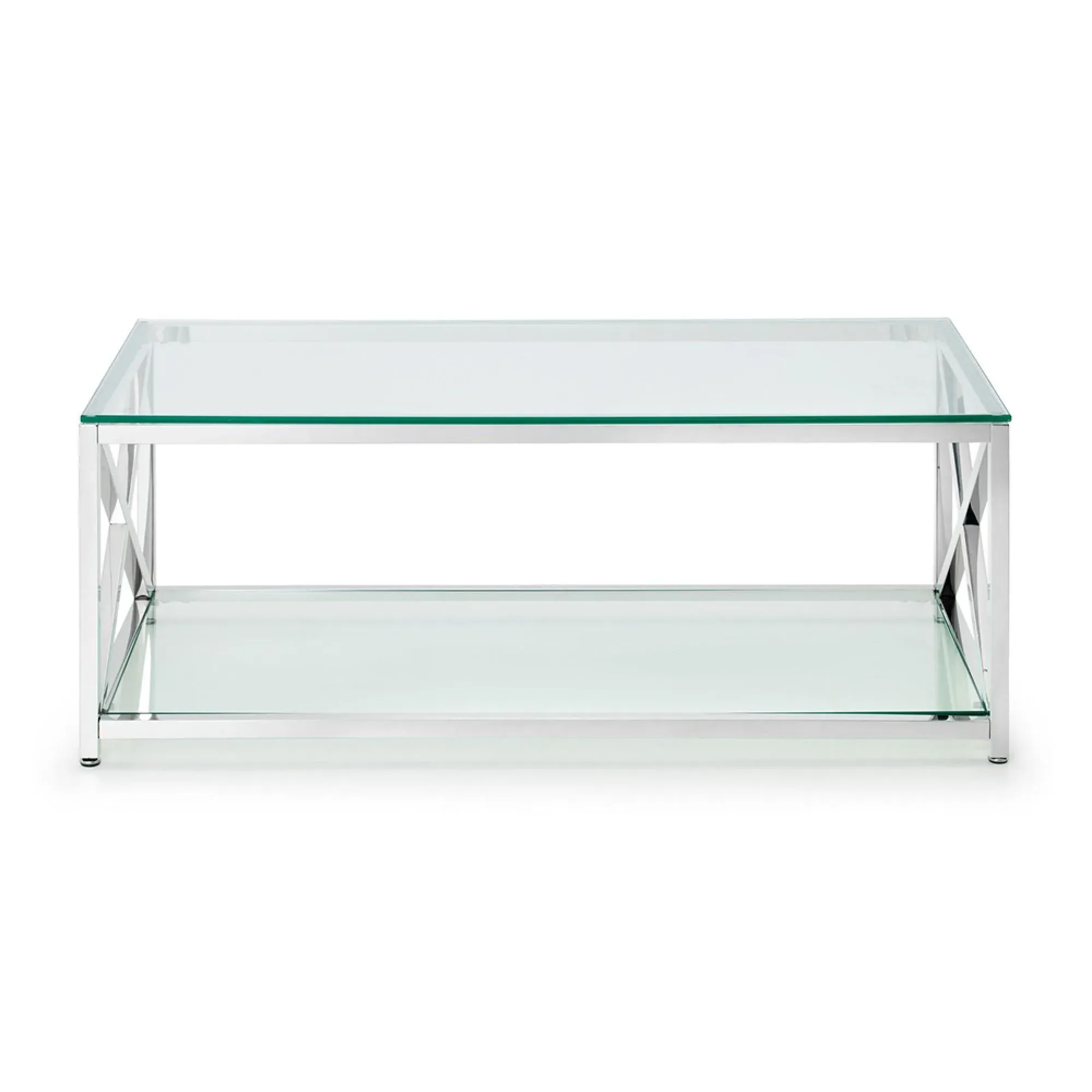 Miami 120cm Coffee Table - Chrome, Glass