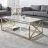 Miami 120cm Coffee Table - Gold, Glass