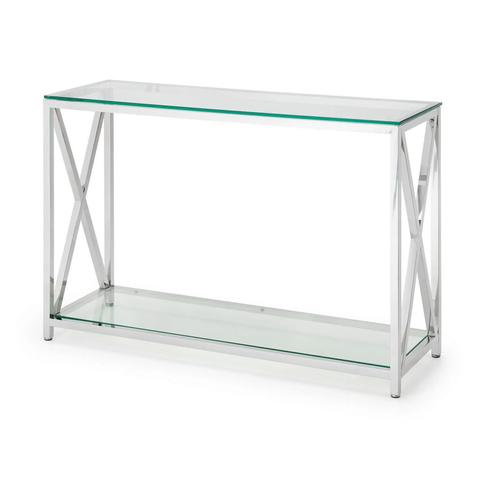 Miami 120cm Console Table - Chrome, Glass