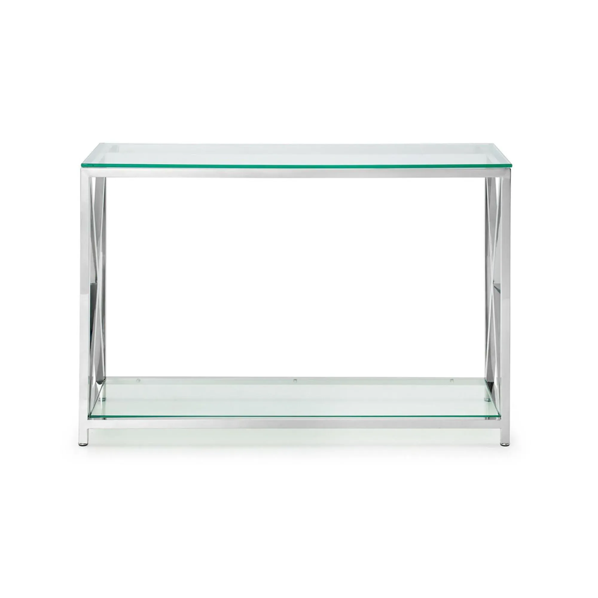Miami 120cm Console Table - Chrome, Glass