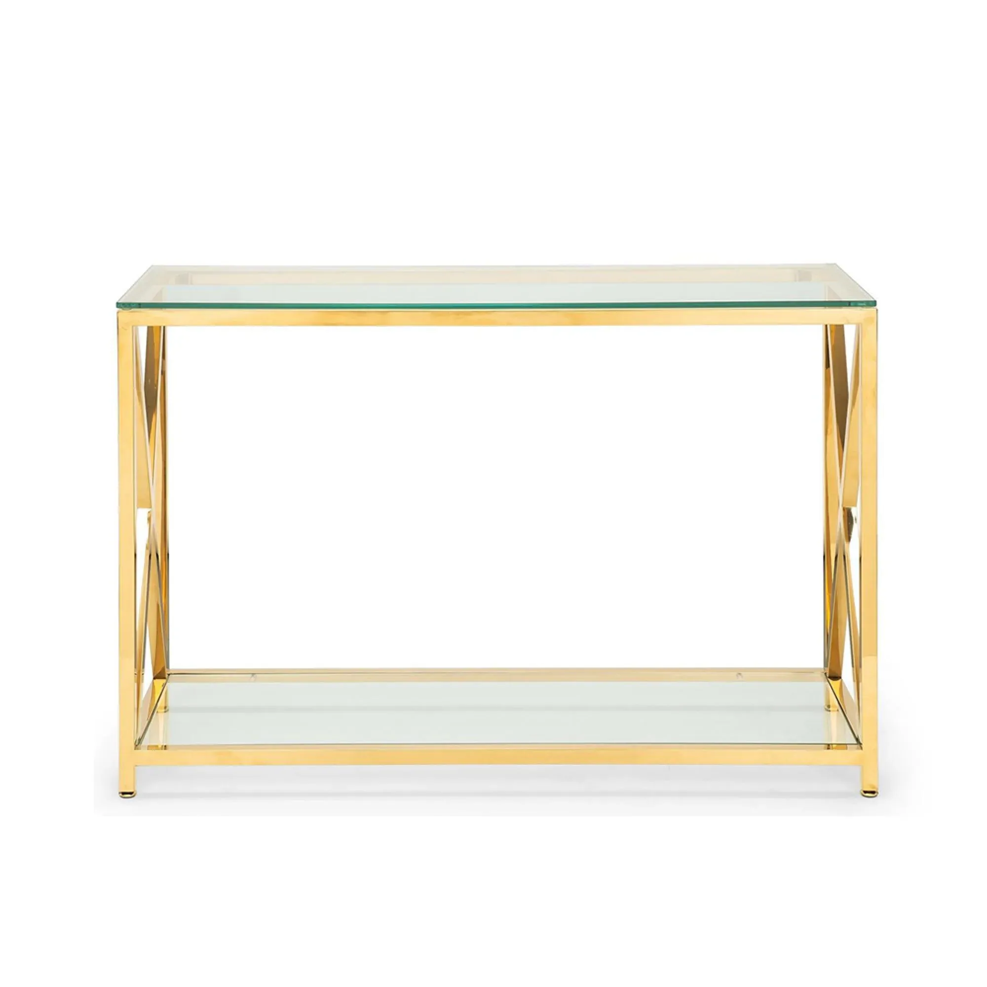Miami 120cm Console Table - Gold, Glass