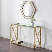 Miami 120cm Console Table - Gold, Glass