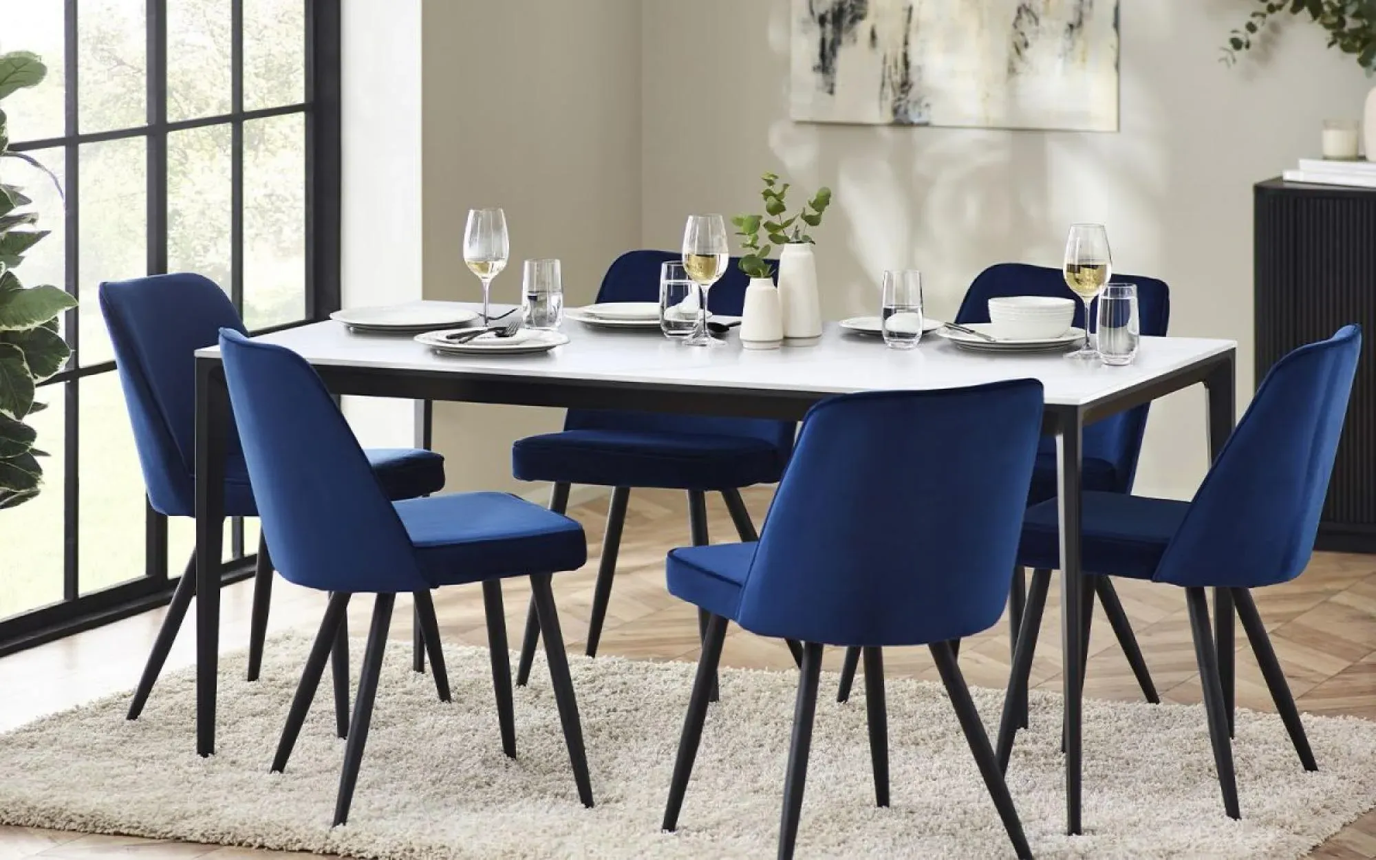 Miami 4-Seater Dining Table - White, Ceramic