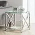 Miami Square Lamp Table - Chrome, Glass