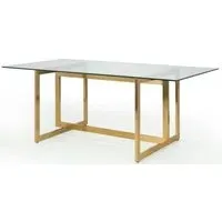 Minori 8 Seater Dining Table - Clear, Gold