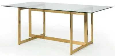 Minori 8 Seater Dining Table - Clear, Gold image